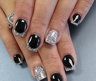 Black & Silver Nails