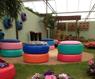 Discarded Tires Upcycled into Garden 