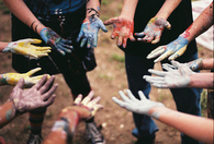 Painted hands