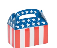 1 Dozen  Paper Patriotic Flag Treat Boxes