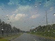 Wet windshield