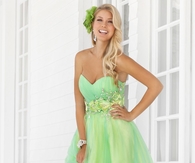 Pretty Light Green Strapless Dress