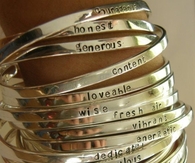 Silver Bracelets Inscribed with Inspiring Words