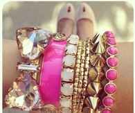 Pink & Gold Bracelets