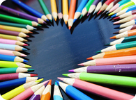 Heart of colored pencils