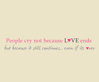 Love continues, even if its over