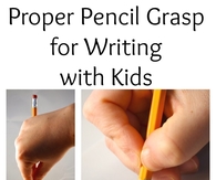 Proper pencil grasp for writing