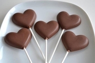 Chocolate heart lollipops
