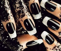 Black and silver nails