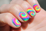 Rainbow swirl nails