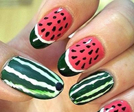 Watermelon nails