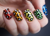 Colorful animal print nails
