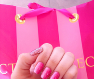 Sparkly pink nails