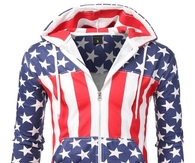 SMITHJAY Mens Hipster Hip-Hop AMERICAN FLAG Hoodie 