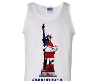 Merica American Flag Statue of Liberty Tank Top