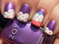 Cute Purple Cupcake Nails