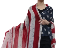 July 4th  Us American Flag Large Scarf 