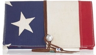 Red, White & Blue Appliqued Cotton Clutch