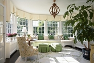Sunroom with Large Couch & Valance