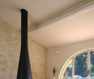 Living Room with Unusual Fireplace