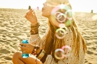 Blowing Bubbles on the Beach