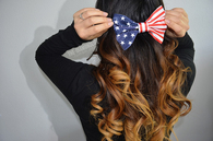 American Flag Hair Bow