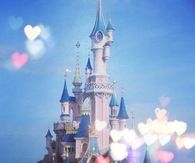 Disney castle and hearts