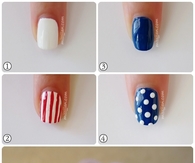 Red White and Blue Nails