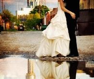 Bride and Groom reflection