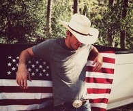 Cowboy and flag