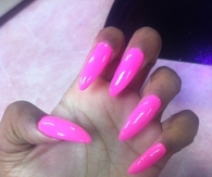 Pink stiletto nails
