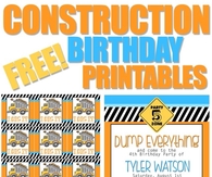 Free Construction Birthday Printables