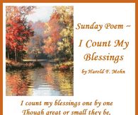 Sunday Poem - I Count My Blessings