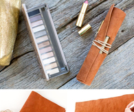 DIY Leather Makeup Brush Holder