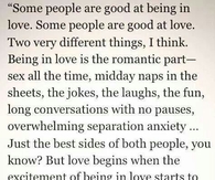 Some people are good at being in love