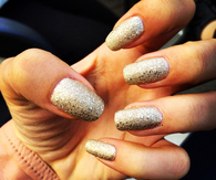 Gold glitter nails