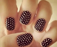 Black polka dot nails