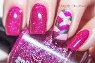 Glitter magneta nails