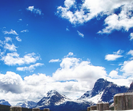 Snow topped mountains