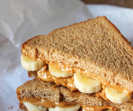 Banana and peanut butter sandwich