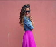 Bright Pink Pleated Skirt