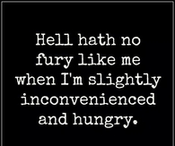 Hell hath no fury like me when....