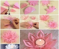 DIY Paper Lotus Candle
