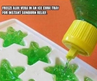 Freeze aloe for sunburn relief