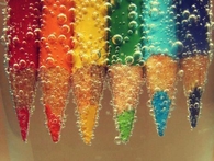Colored pencils underwater