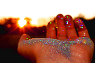 Hand full of glitter