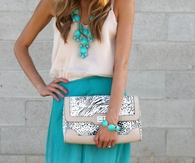 Sky Blue Maxi Skirt & Accessories