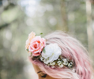 Pink floral headband