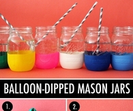 DIY Balloon Dipped Mason Jars