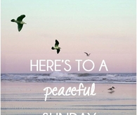 Here's to a peaceful Sunday